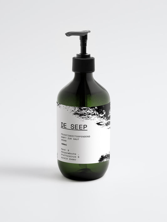 DE SEEP - 490ml Hand & Body Wash | Pfefferminze & dunkle Zeder